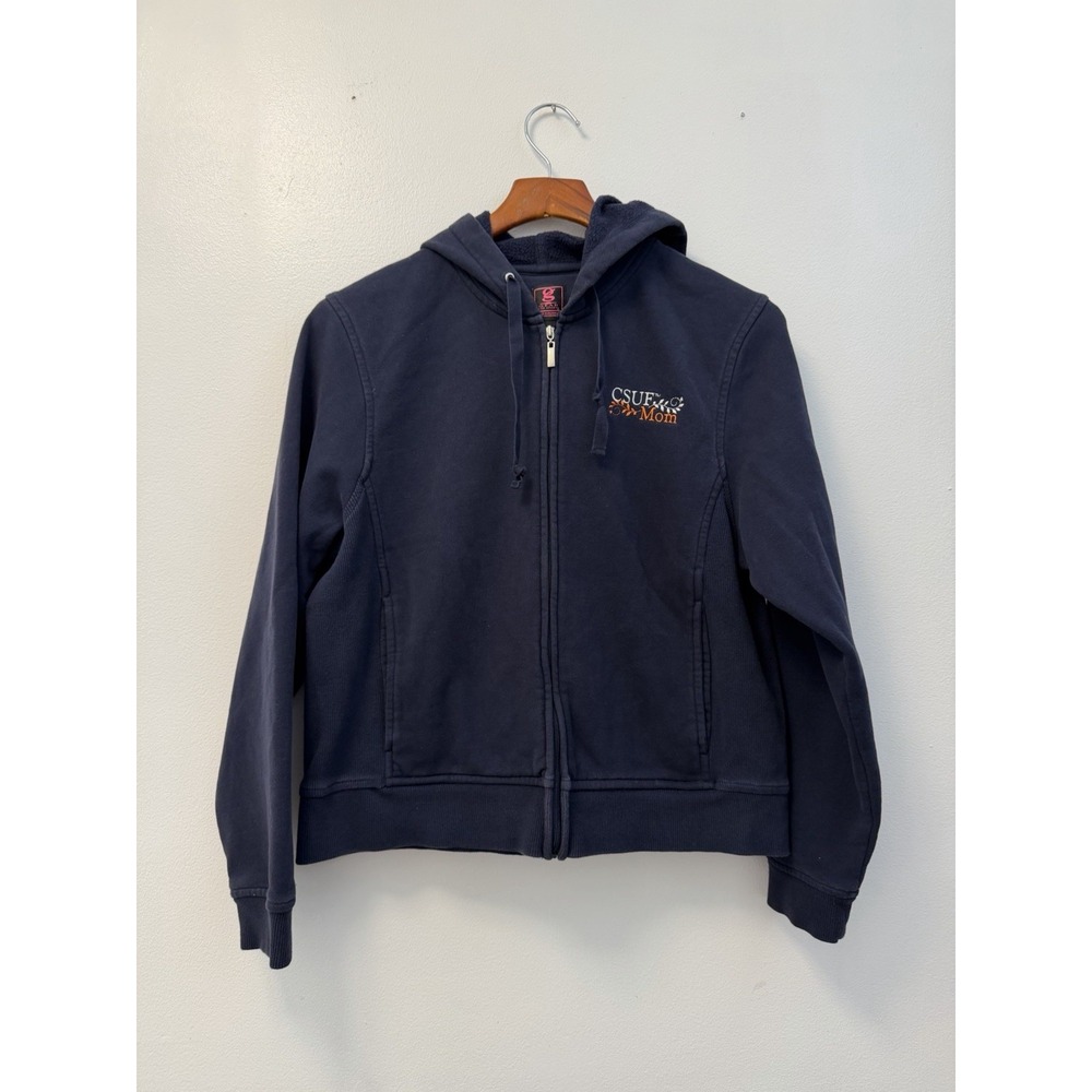 Vintage Cal State Fullerton Mom Gear sport Sweater Navy Zip-up Size Medium